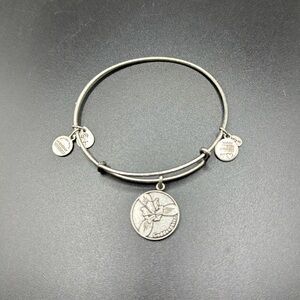 Alex and Ani Goddaughter silver tone bangle bracelet